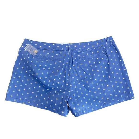 A.N.A. NWT Denim Blue Mid-Rise Twill Short Geometric Print Women's Size 18 NEW - Picture 6 of 6